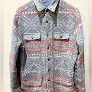 Faherty - Reversible Doug Good Feather - Quilted Aztec Jacket - size MEDIUM